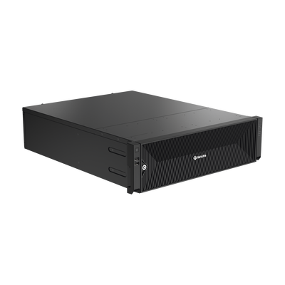 NVR de 64 canales /  Hasta 32 MP / H.265 & Wisestream / Procesamiento 400 Mbps / 3 Puertos de Red / Raid 5-6 / 16 bahias para disco duro (no incluidos)
