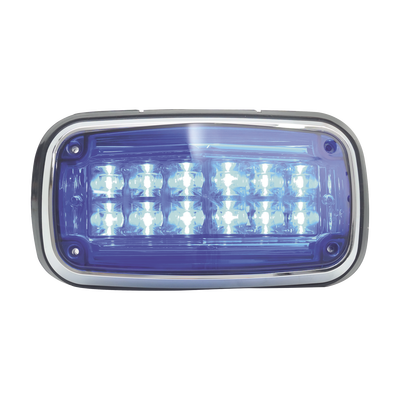 Luz de advertencia 8 X 4", Color Azul, IP67, SAE, Ideal para Ambulancias