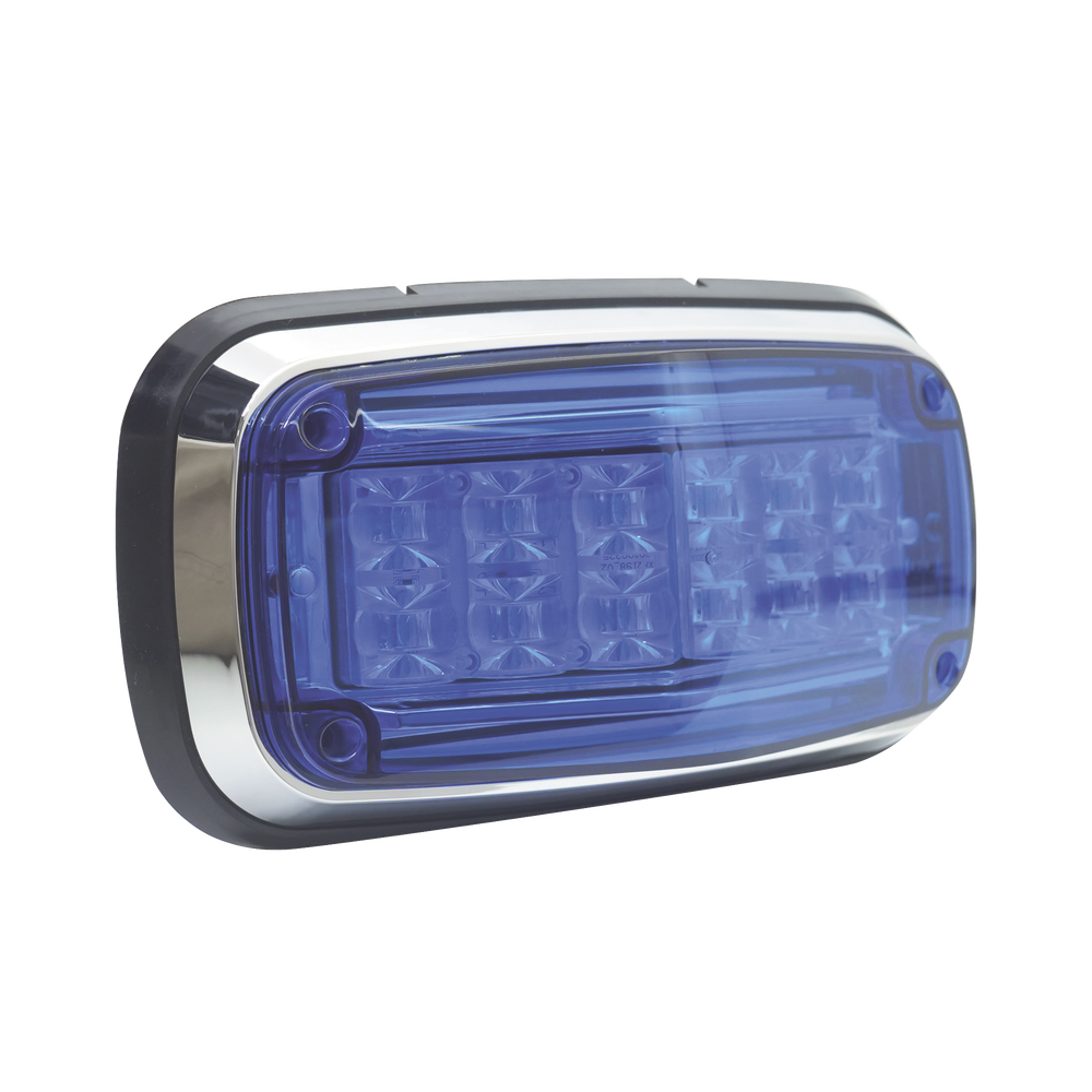 Luz de advertencia 8 X 4", Color Azul, IP67, SAE, Ideal para Ambulancias