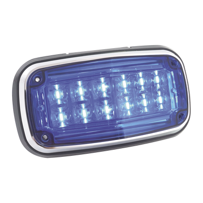 Luz de advertencia 8 X 4", Color Azul, IP67, SAE, Ideal para Ambulancias