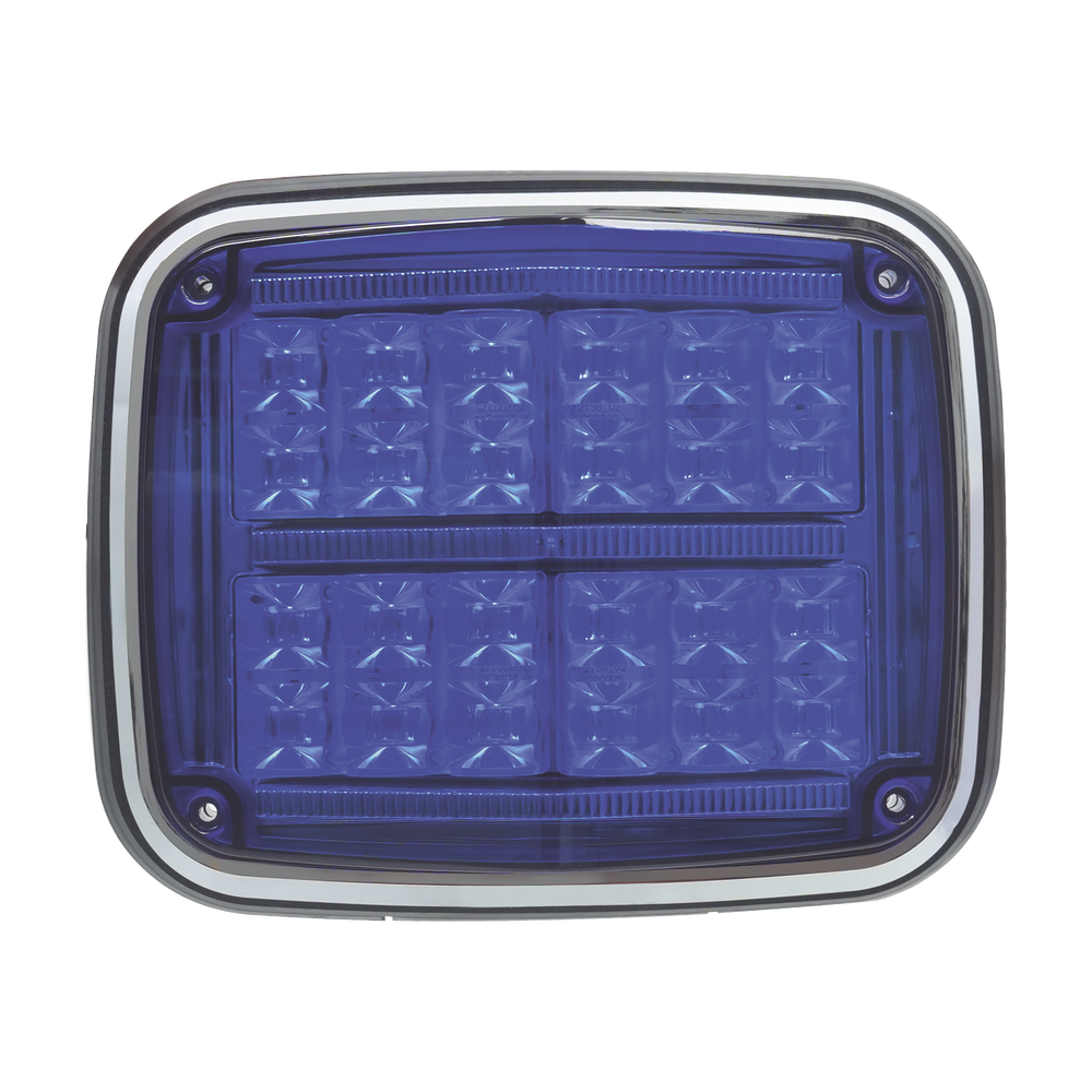 Luz de advertencia de 8 X 6", Color Azul, SAE,  IP67, Ideal para Ambulancias