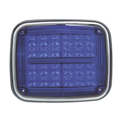 Luz de advertencia de 8 X 6", Color Azul, SAE,  IP67, Ideal para Ambulancias