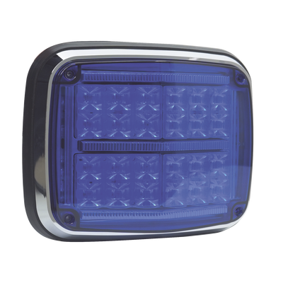 Luz de advertencia de 8 X 6", Color Azul, SAE,  IP67, Ideal para Ambulancias