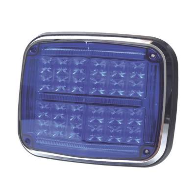 Luz de advertencia de 8 X 6", Color Azul, SAE,  IP67, Ideal para Ambulancias