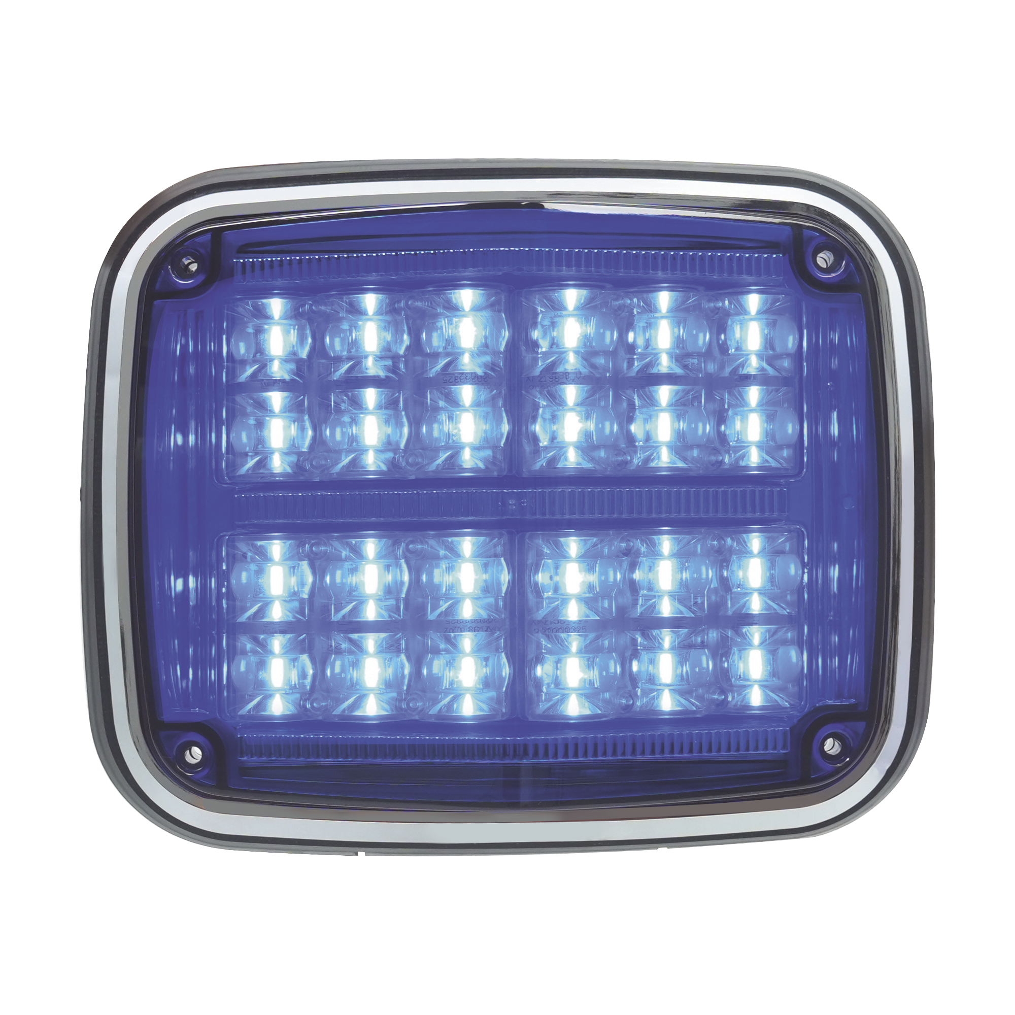 Luz de advertencia de 8 X 6", Color Azul, SAE,  IP67, Ideal para Ambulancias