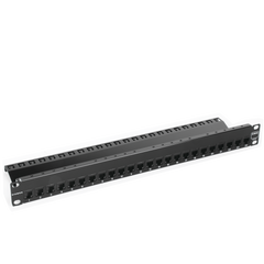 Patch Panel ZMAX with Jack UTP CAT6A 24 Port 1U Black