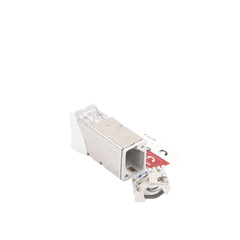 Jack Z-Max Cat6A, Blindado, Montaje Híbrido en Placa de Pared (Plano y Angulado), Color Blanco