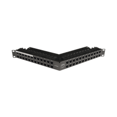 Patch Panel Z-Max de 48 Puertos, Blindado, Precargado con Jacks Categoría 6A, Angulado, 1UR