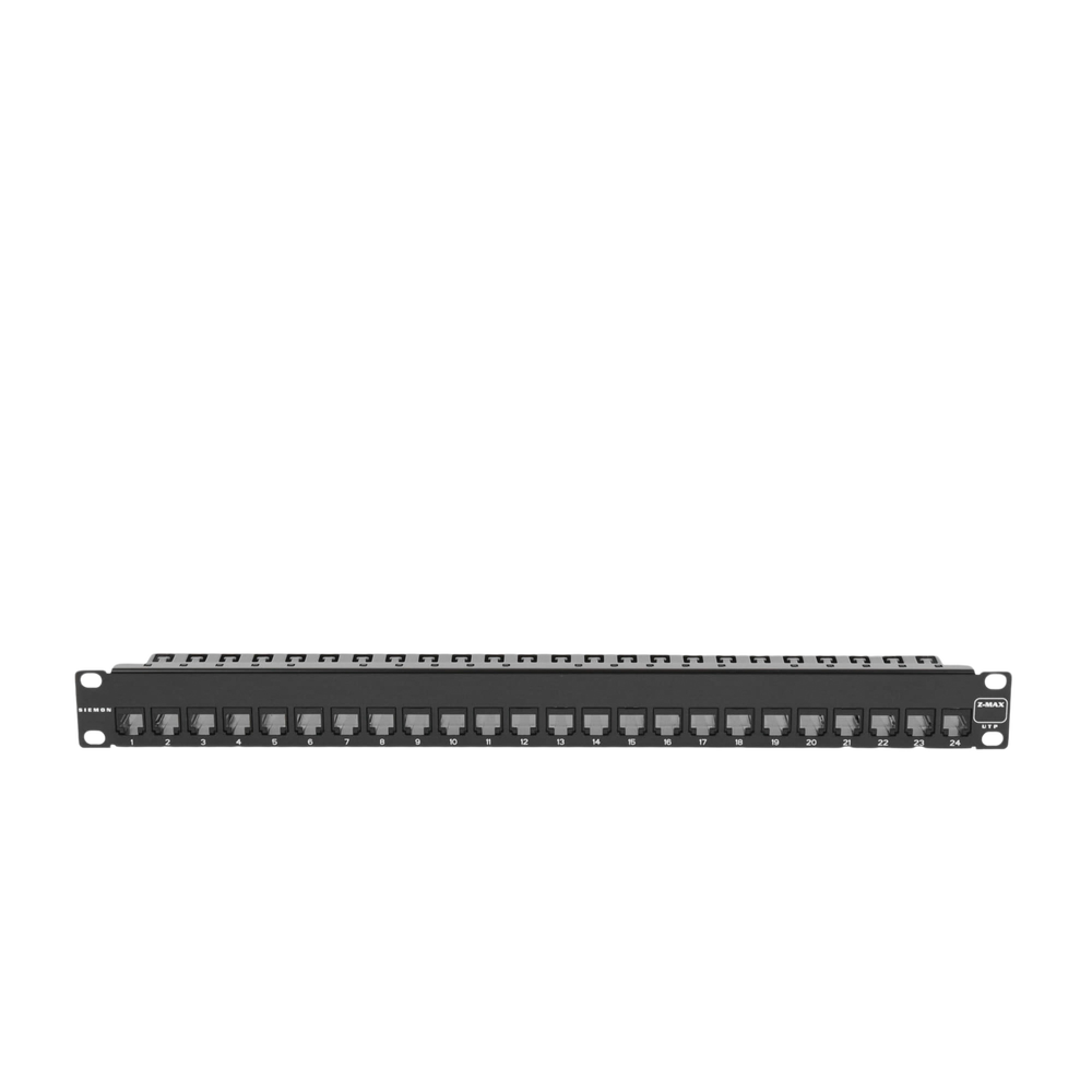 Patch Panel UTP Z-MAX de 24 Puertos, Precargado con Jacks Categoría 6, Plano, 1UR