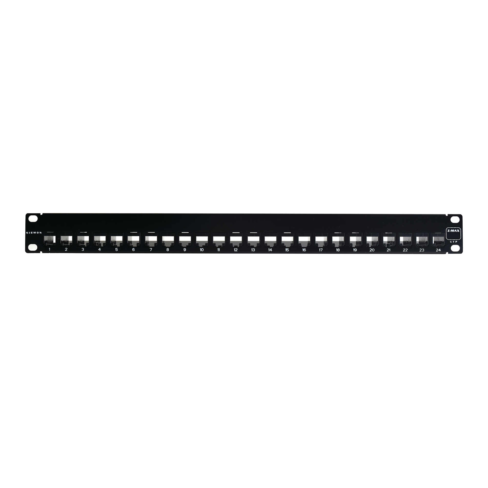 Patch Panel UTP Z-MAX de 24 Puertos, Precargado con Jacks Categoría 6, Plano, 1UR