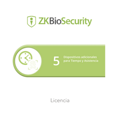 Licencia para ZKBiosecurity permite gestionar hasta 5 dispositivos para tiempo y asistencia