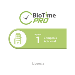 Software de Gestión Centralizada de Asistencia BIOTIMEPRO Licencia para agregar 1 compañía adicional