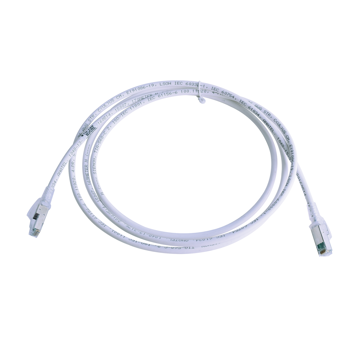 Patch Cord Z-MAX Cat6A S/FTP, CM/LS0H, 2.13 Metros (7 Pies), Color Blanco, Versión Bulk (Sin Empaque Individual)