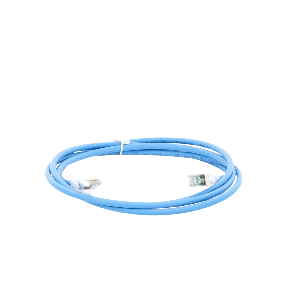 Patch Cord Z-MAX Cat6A S/FTP, CM/LS0H, 2.13 Metros (7 Pies), Color Azul, Versión Bulk (Sin Empaque Individual)