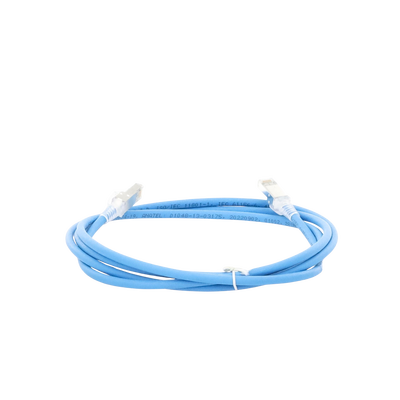 Patch Cord Z-MAX Cat6A S/FTP, CM/LS0H, 7ft, Color Azul, Versión Bulk (Sin Empaque Individual)