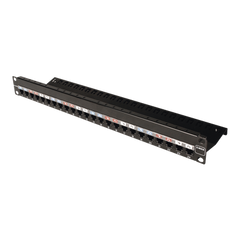 Patch Panel Z-MAX, de 24 puertos, Modular (vacío), Plano, 1UR