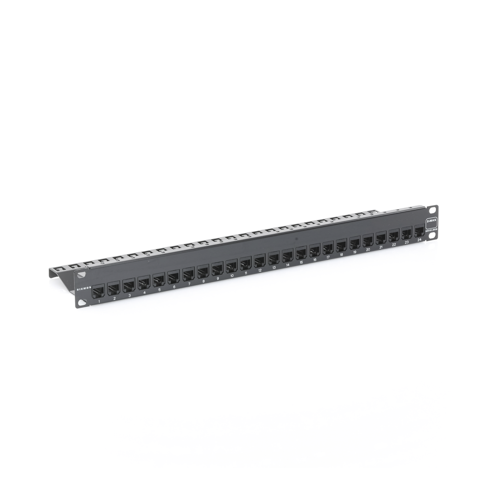 Patch Panel Z-Max, Blindado, de 24 Puertos, Modular (Vacío), Plano, 1UR
