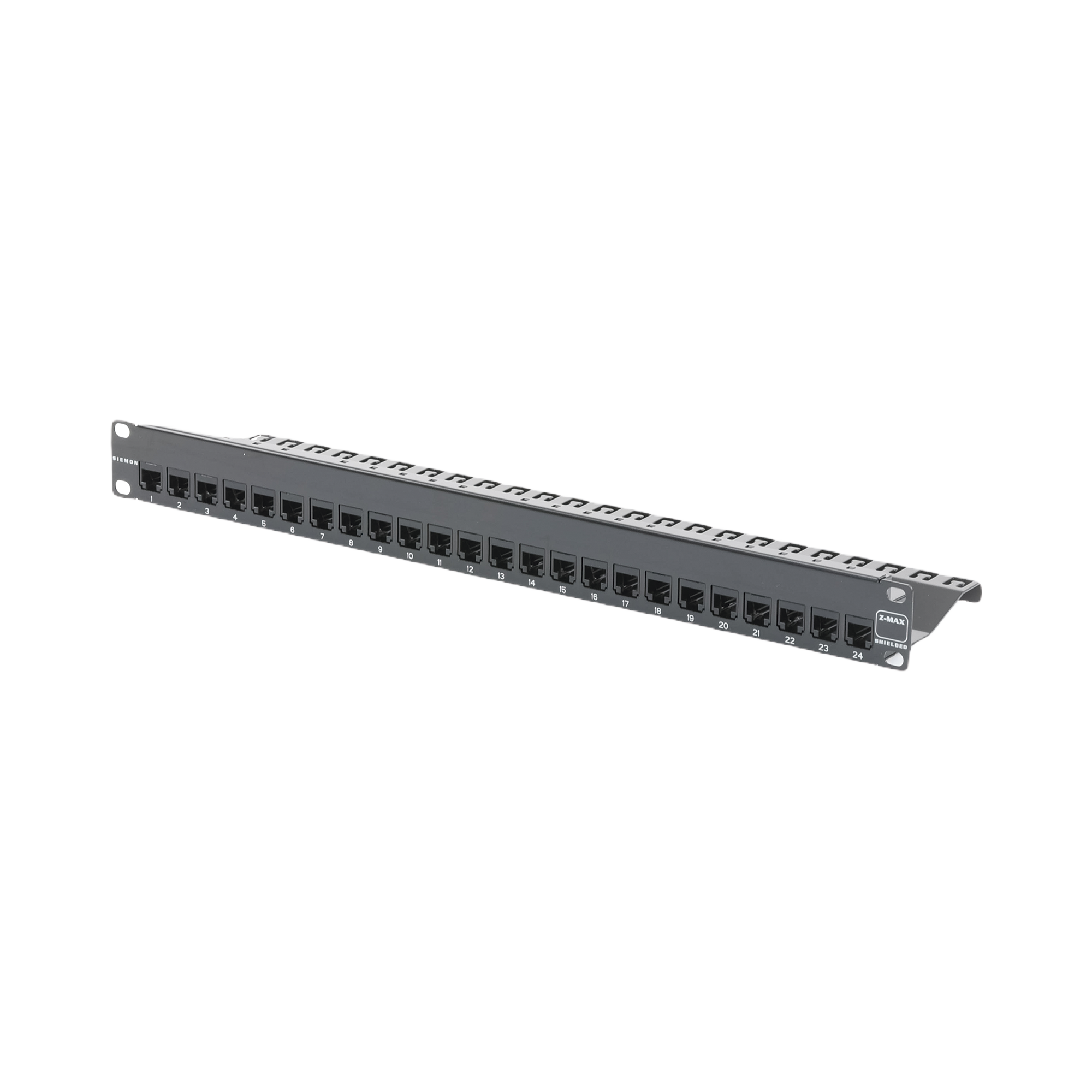 Patch Panel Z-Max, Blindado, de 24 Puertos, Modular (Vacío), Plano, 1UR