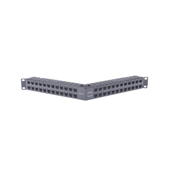 Patch Panel Z-MAX de 48 Puertos, Blindado, Modular (Vacío), Angulado, 1UR