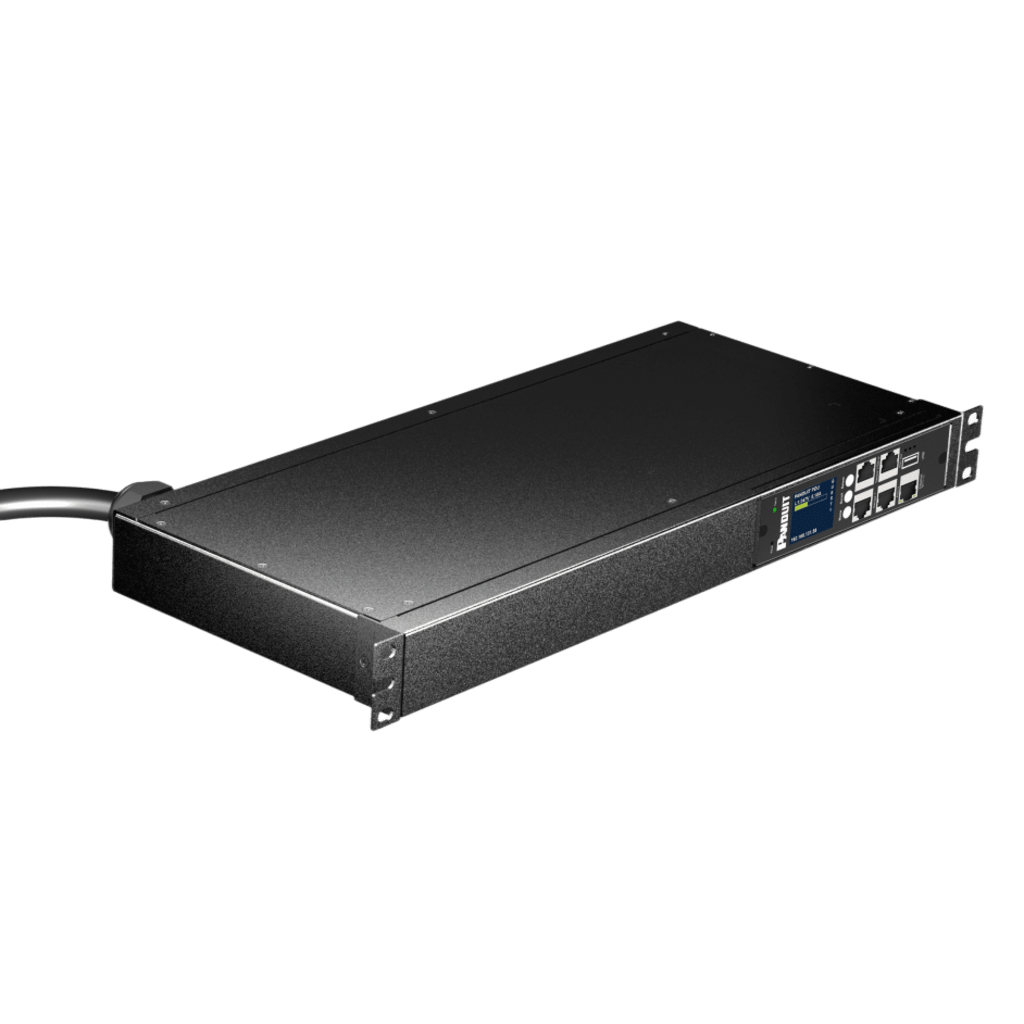PDU ES2P Monitoreable (MI) para Distribución de Energía, Enchufe de Entrada NEMA 5-20P, Con 8 Salidas 5-20R, Horizontal 19in, 120 Vca, 20 Amp, 1 UR