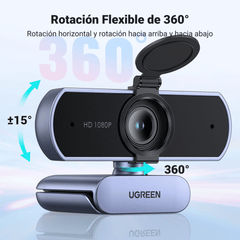 Cámara Web HD USB / 1080p 30 FPS / Campo de Visión 85° / Micrófonos Duales Omnidireccionales / Enfoque Fijo / Cable 2 m (6.6 ft) / Plug-and-Play Universal