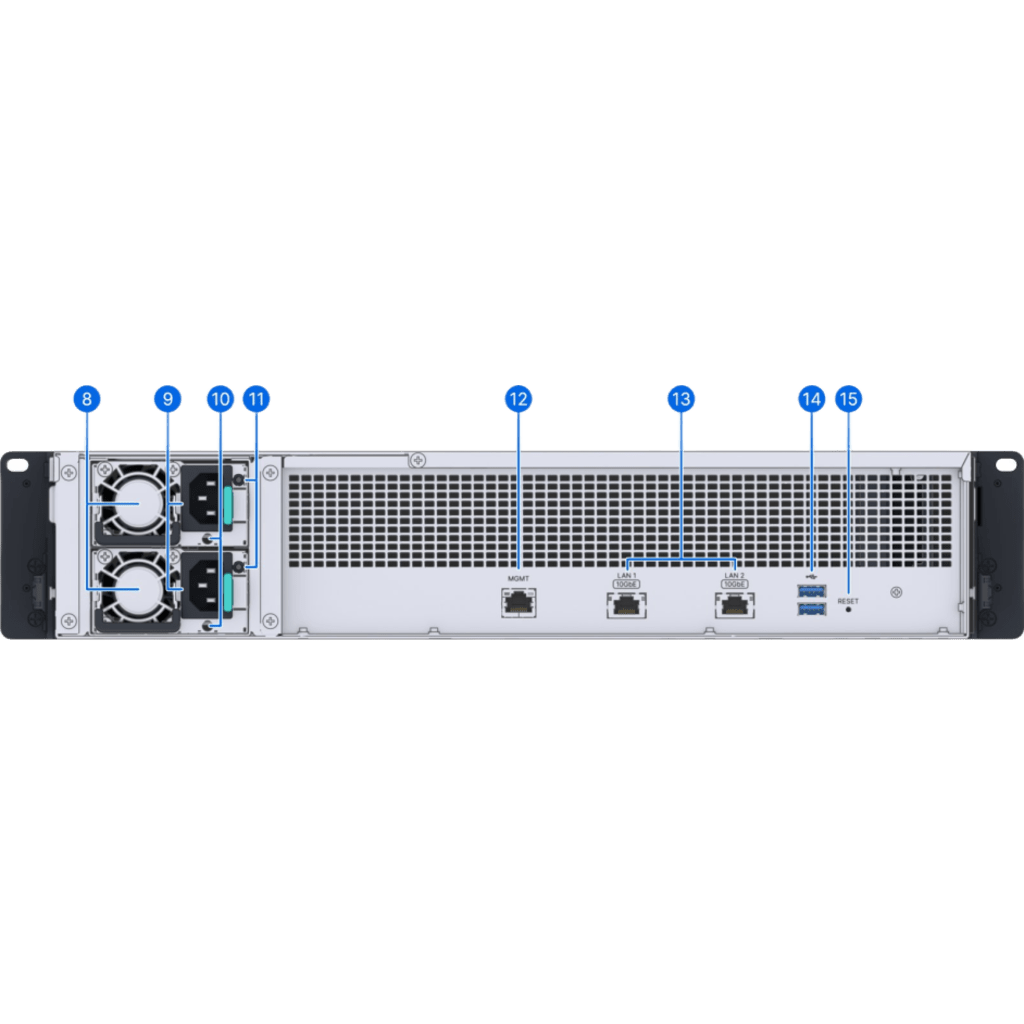 Deep Learning NVR 12 Bahías / AMD V1780B 3.35 GHz / 16 GB DDR4 / 100 Cámaras IP / 40 Tareas IA / 2x 10GbE / Rack 2U