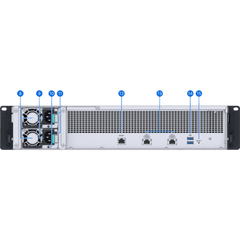 Deep Learning NVR 12 Bahías / AMD V1780B 3.35 GHz / 16 GB DDR4 / 100 Cámaras IP / 40 Tareas IA / 2x 10GbE / Rack 2U