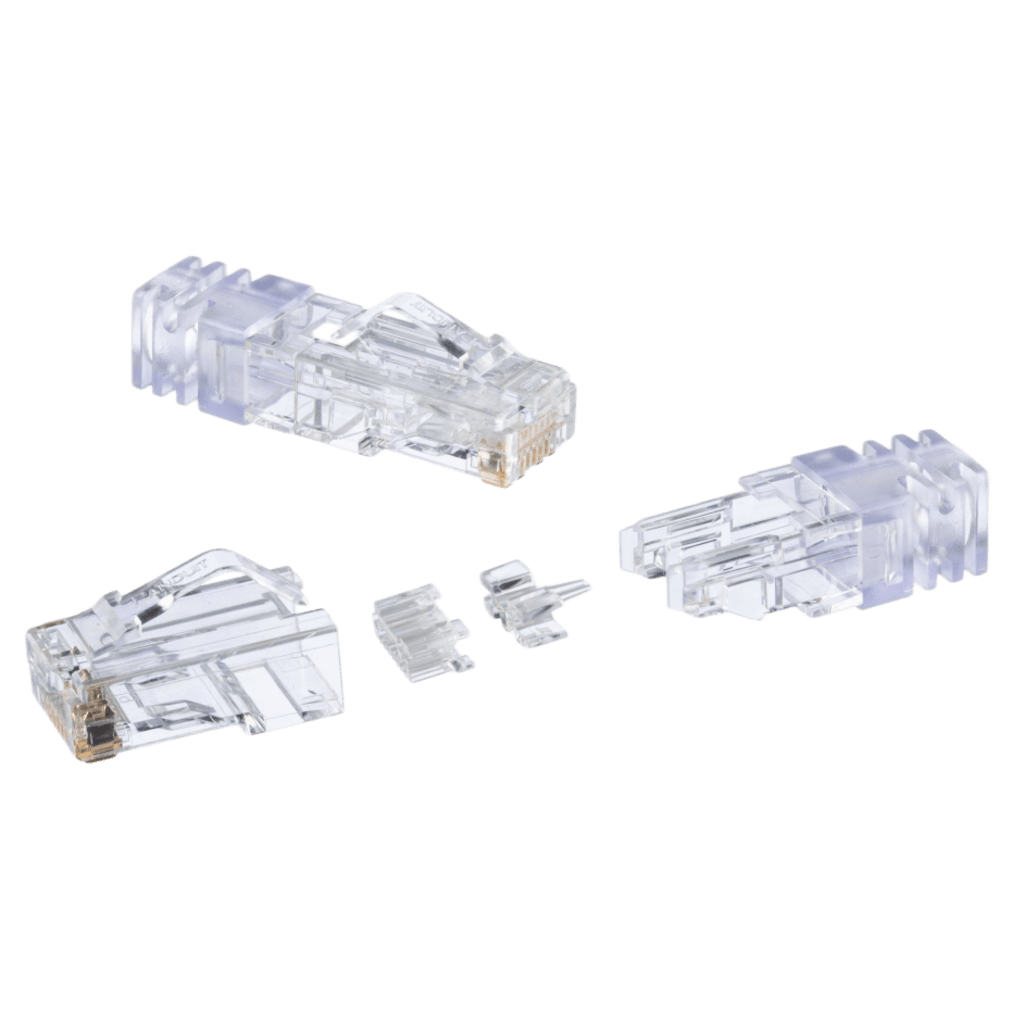 Plug RJ45 Cat6A, Para Cable UTP Vari-Matrix Tipo Plenum, 23 AWG, Chapado en Oro de 50 Micras, Paquete de 100 Piezas