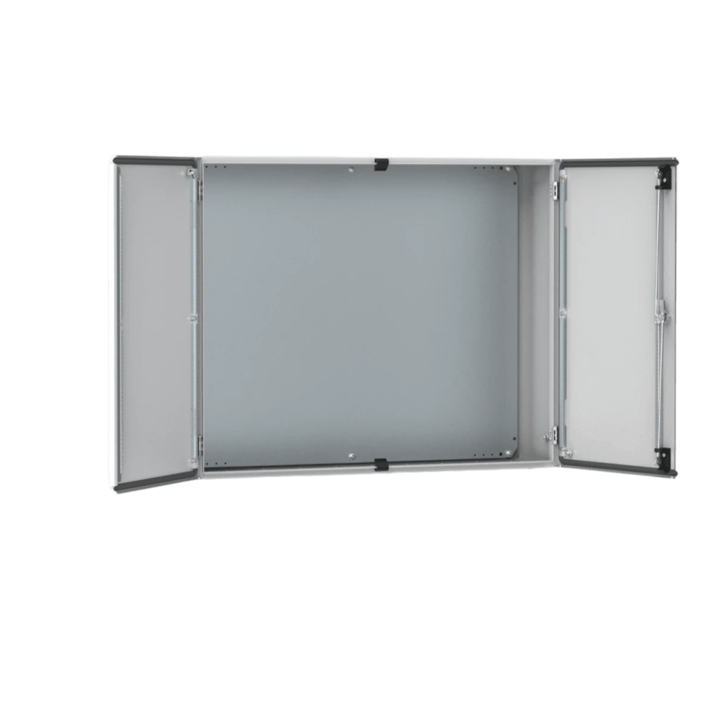 Gabinete de Doble Puerta MAD / 800 x 1200 x 300 mm (31.5 x 47.24 x 11.81 in) / NEMA Tipo 12 / IP55 / IK10 / Acero Dulce / Placa de Montaje Incluida / Gris Claro RAL 7035