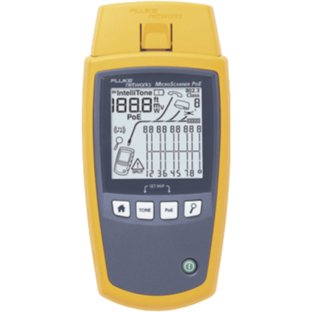 Kit Profesional de Verificador de Red MicroScanner PoE, para Comprobación de Redes de Voz, Datos, Video y PoE 802.3af, at, bt y UPOE, con Pantalla LCD Retroiluminada