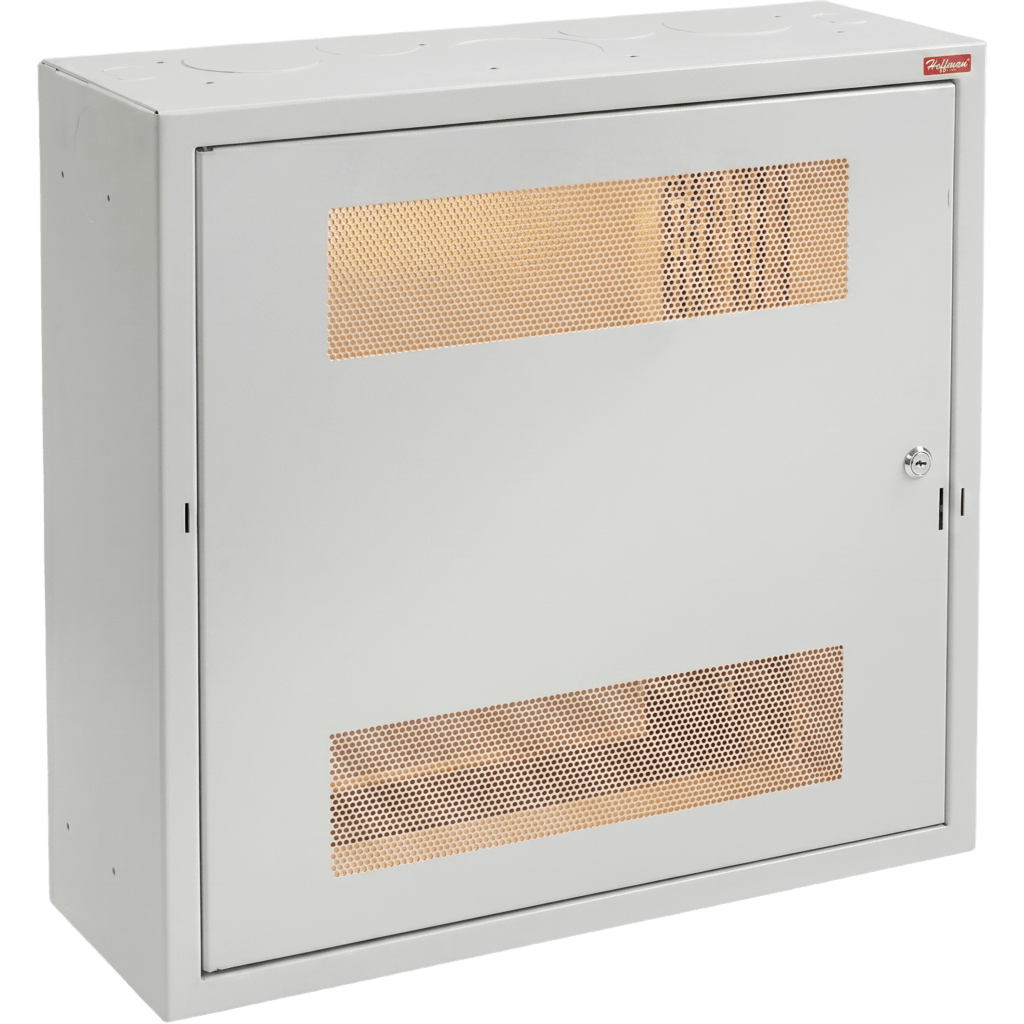 Gabinete Rack Horizontal D-Box 4U / Perfil Bajo 48x24x8 in / Acero RAL 7035 / Puerta 120° / Retail y Puntos Públicos