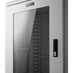Gabinete Rack 19 Pulgadas / 18 Unidades / Piso / Puerta de Cristal / Acero Calibres 16-18-20 / Capacidad 750 kg (1653.5 lb) / Dimensiones 60 cm (23.6 in) x 93 cm (36.6 in) x 46 cm (18.1 in)