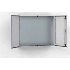 Gabinete de Doble Puerta MAD / 1000 x 1000 x 300 mm (39.37 x 39.37 x 11.81 in) / NEMA Tipo 12 / IP55 / IK10 / Acero Dulce 1.5 mm / Placa de Montaje Incluida / Gris Claro RAL 7035
