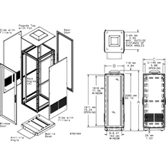 Gabinete de Telecomunicaciones ProLine V/D, 700 mm de Ancho, 800 mm de Profundidad, Ventilador Tipo 1 / Filtro 600 CFM, 42 UR, Color Gris Claro