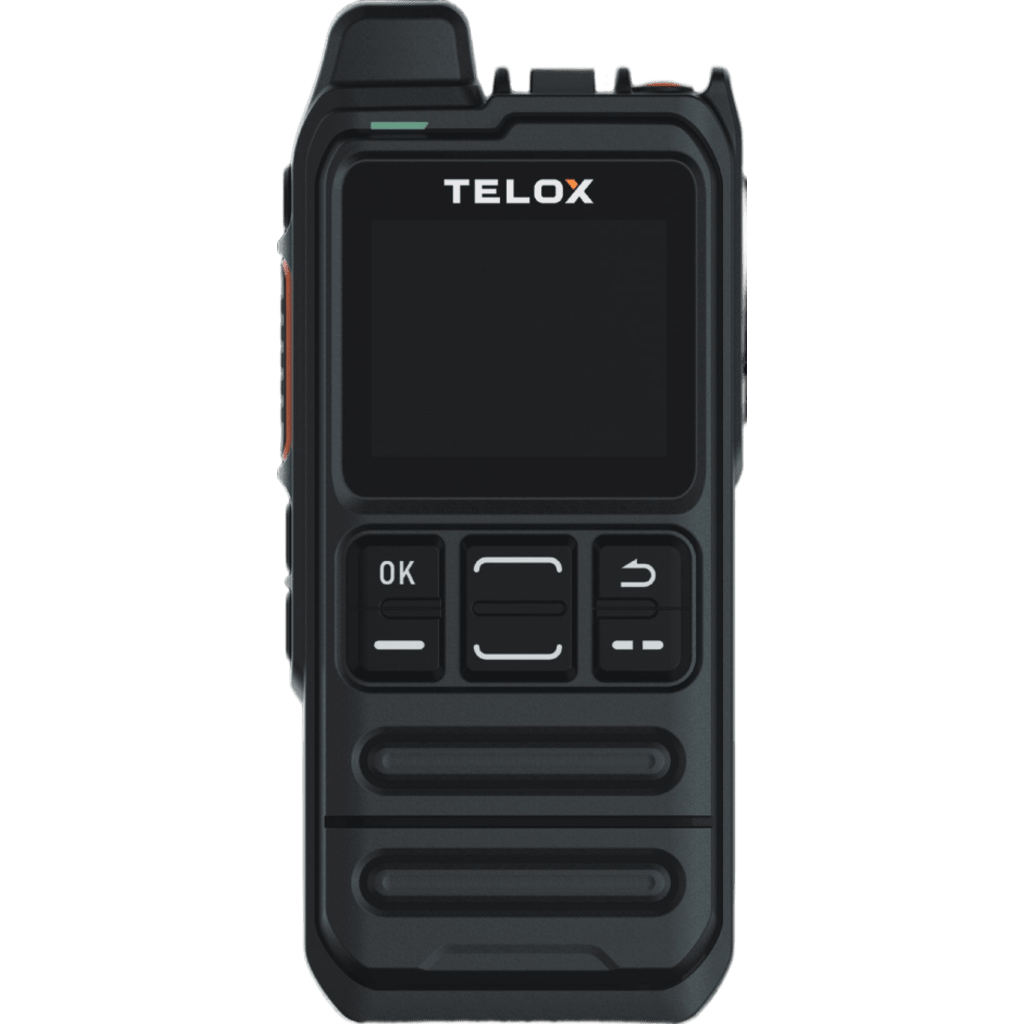 Radio PoC LTE TELOX MT100 / Tamaño de Bolsillo 113 mm / Audio 3W / IP54 / Batería 4000 mAh / Doble SIM LTE Cat.4 / Pantalla 1.77" / Android 8.1 / Compatible TASSTA