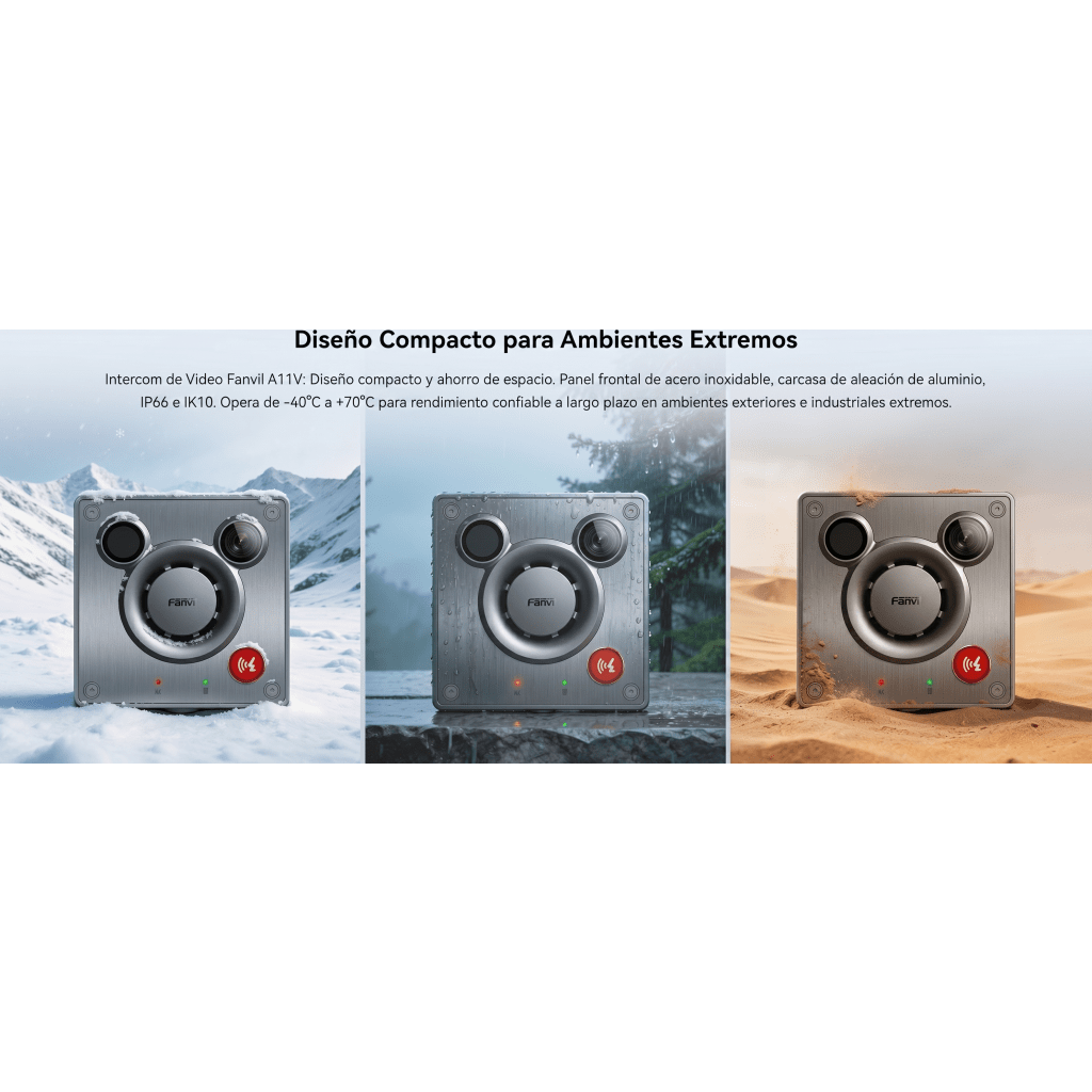 Video Intercom IP para Exterior / Cámara 4 Megapixel (1080p) / HDR e Iluminación IR / Altavoz 5W y Doble Micrófono con Reducción de Ruido / Panel Acero Inoxidable y Cuerpo Aluminio / IP66 e IK10 / PoE+ / 2 Líneas SIP