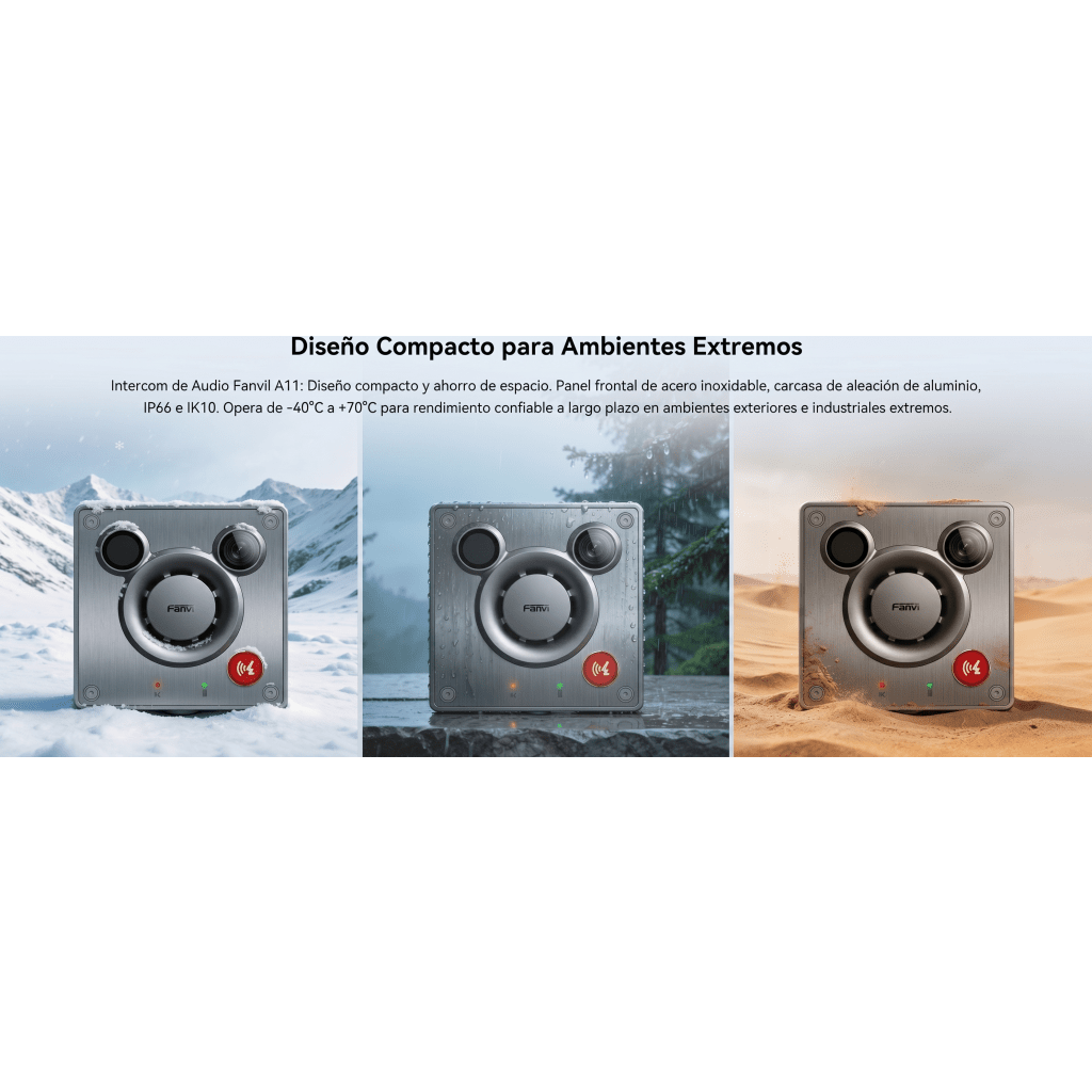 Video Intercom IP para Exterior / Cámara 4 Megapixel (1080p) / HDR e Iluminación IR / Altavoz 5W y Doble Micrófono con Reducción de Ruido / Panel Acero Inoxidable y Cuerpo Aluminio / IP66 e IK10 / PoE+ / 2 Líneas SIP