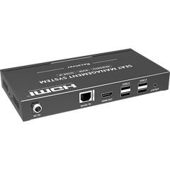 Receptor KVM por IP | 4K@60Hz | 120 m con PoE | Loop-out | Multiview y Videowall | HDMI 2.0 | USB 2.0 | Metálico