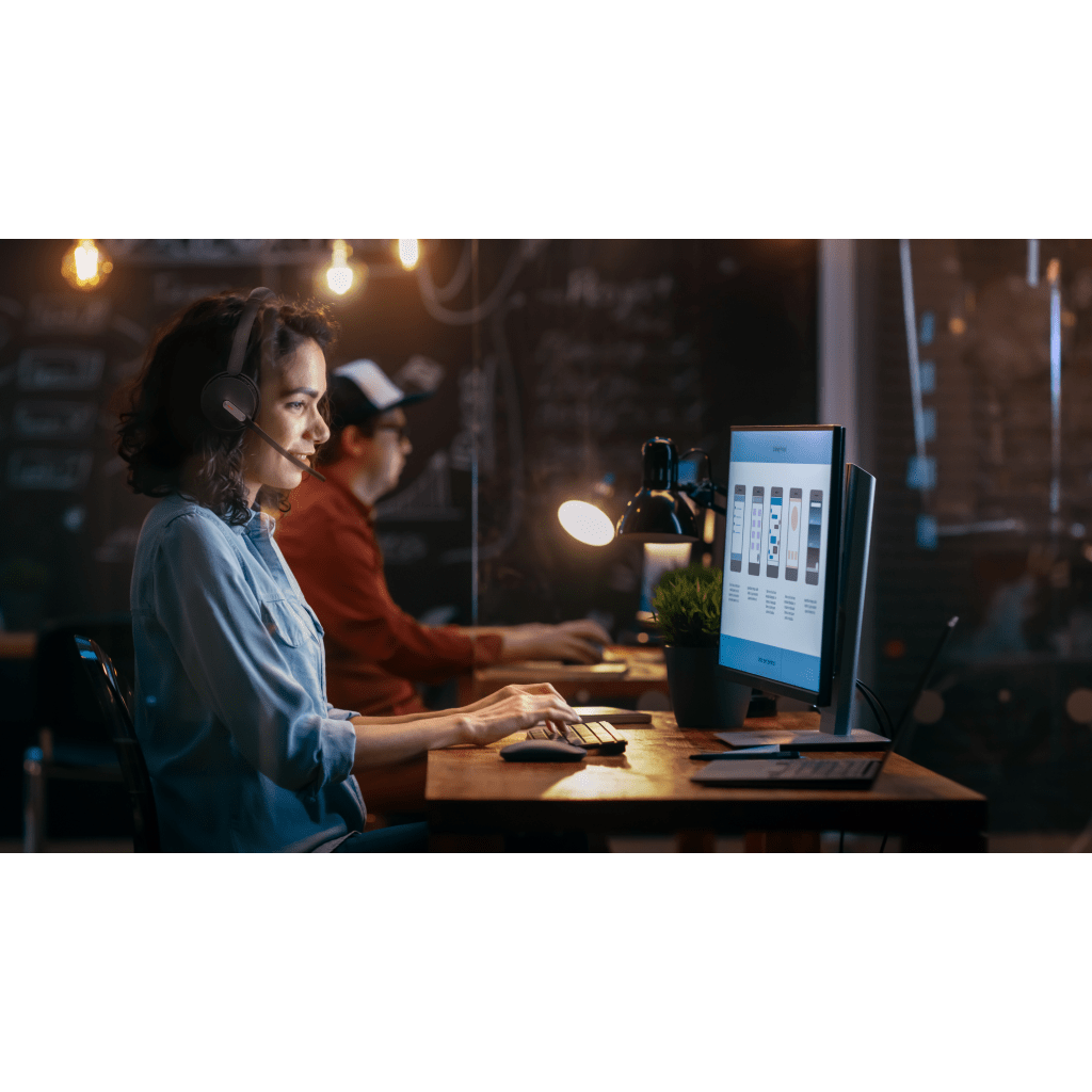 Diadema Inalambrica BH70-Mono-Teams USB C/A Optimizada para Microsoft Teams con Tecnología de Captura Precisa de Voz