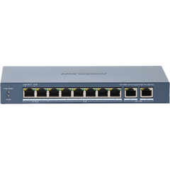 Switch PoE+ / No Administrable / 7 Puertos 10/100 Mbps 802.3 af/at (30 W) / 1 Puerto 10/100 Mbps Hi-PoE (90 W)  / 2 Puertos 1000 Mbps Uplink / Modo Extendido hasta 300 Metros / 110 Watts