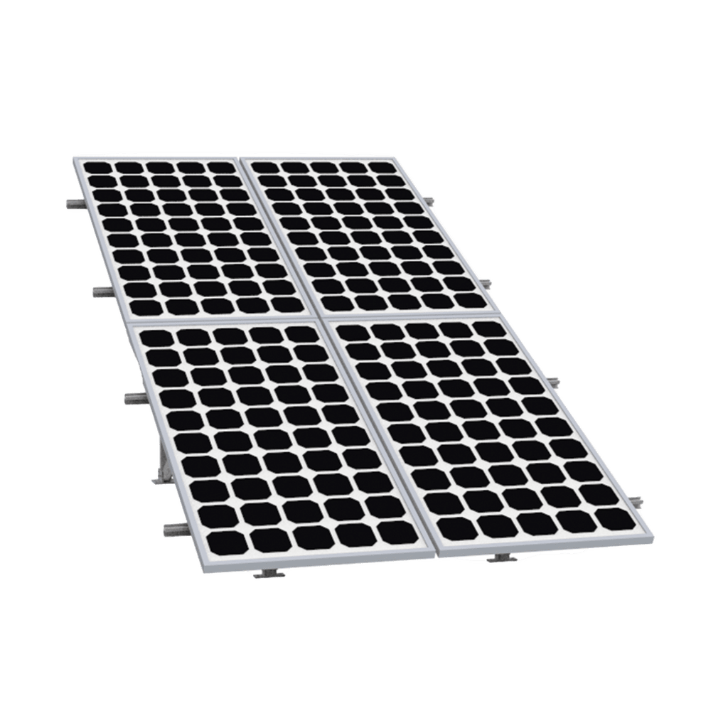 Montaje para Panel Solar 2X2, Riel 5 de 2700mm para Módulos con Espesor de 30-35mm, Vel. de Viento Máx. 136km/h