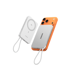 Banco de Energía Magnético Inalámbrico / 10000 mAh / 30W USB-C PD+PPS / Cable USB-C Integrado 30W / Carga Inalámbrica Magnética 15W / Doble Celda 5000 mAh / Pantalla LED / 39.2 Wh