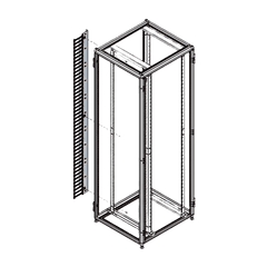 Organizador Vertical de Cables para Rack 45 UR (79 in) / Acero Negro RAL 9005 / Sección 95x208 mm (3.7x8.2 in) / Capacidad 726 Cables / Dedos cada 1.75 pulg / ProLine S1 HOFFMAN