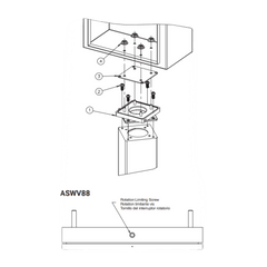 Base Giratoria (Swivel) de Aluminio para Pedestal HMI, Rotación de 350°, 4 x 4 Pulgadas / Carga Máxima 45.4 kg / Apertura Central Grande / 27 x 102 x 102 mm (1.06 x 4.00 x 4.00 in)