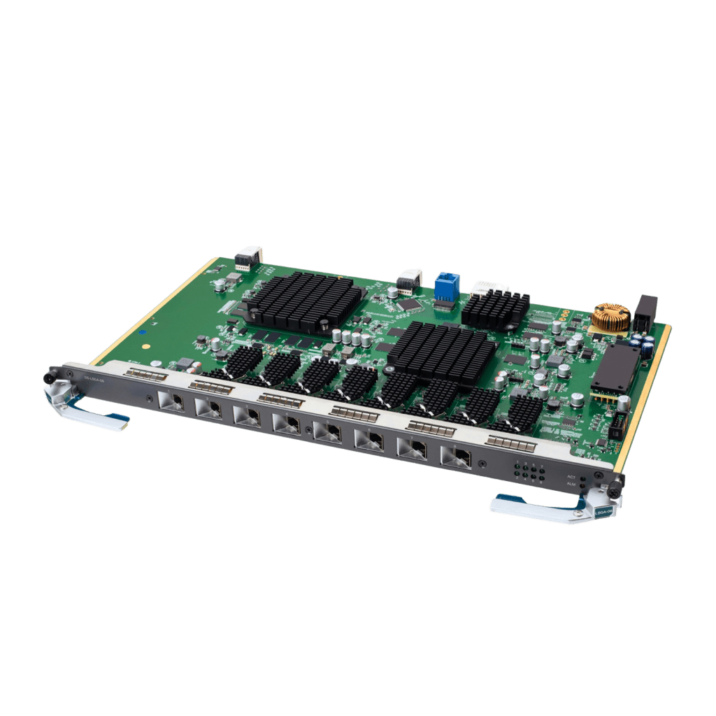 Tarjeta de Servicio 8 Puertos XGSPON&GPON para OLT DSP8000X2 / Spliteo GPON de 1:128 / Spliteo XGSPON de 1:256 / Distancias de Hasta 20 Km / Intercambio en caliente