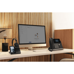 Diadema Inalámbrica WH68 con Estación de Trabajo Yealink DECT y Pantalla Táctil de 4” para Comunicación Profesional