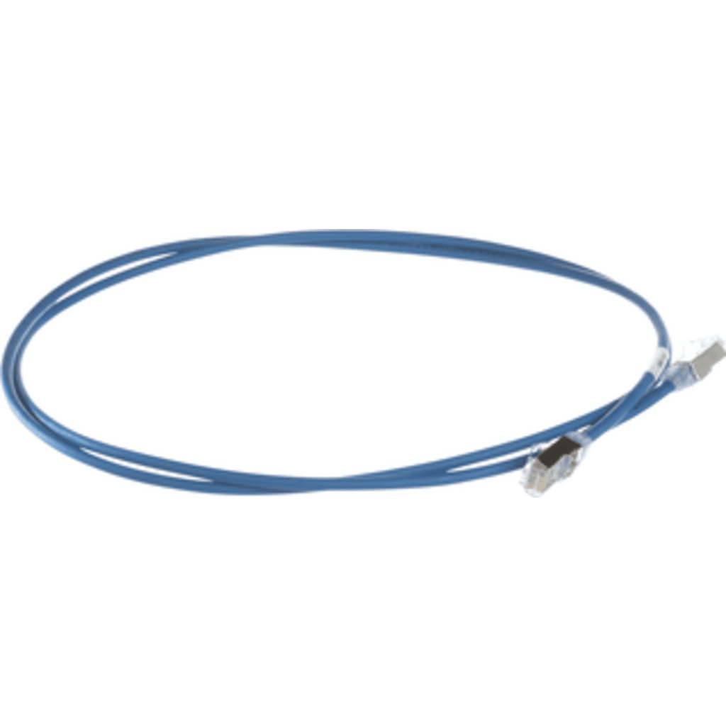 Patch Cord Cat6A, Diametro Reducido 28 AWG, Blindado S/FTP, CM/LS0H, 4 Metros, Color Azul