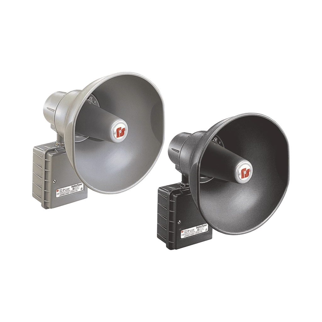 302GCX SelecTone® 30W Altavoz amplificado para zonas peligrosas, Listado por UL y cUL para Clase I, División 2, Grupos A, B, C y D; Clase II, División 2, Grupos F y G; Clase III, División 2, Grupos F y G; Clase III, 24 VCD color G