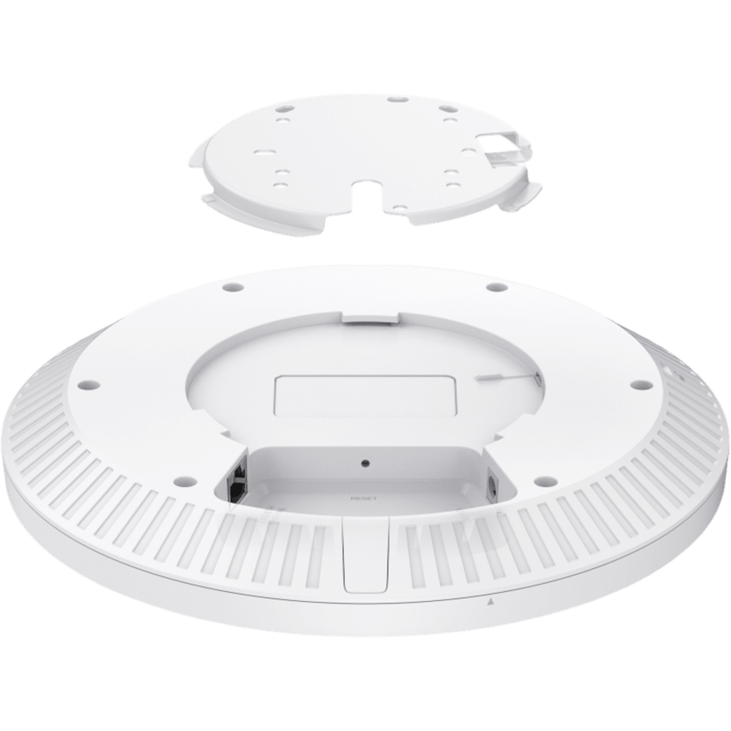 Access Point Techo Wi-Fi 6 AX5400 / 6-Stream Dual-Band / 4804 Mbps 5 GHz + 574 Mbps 2.4 GHz / Puerto 2.5G PoE+ / 160 MHz MU-MIMO OFDMA 1024-QAM / Montaje Techo-Pared / Omada SDN
