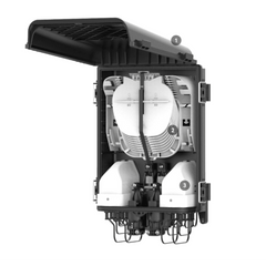 HUB Box Preconectorizada EASYCONN® de FiberHome para Exterior, IP68, Hasta 96 Empalmes, Incluye 2 Splitters 1*4